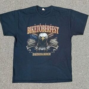 Y2K 2012 Daytona Beach Biker Eagle Print T-Shirt Size (L)